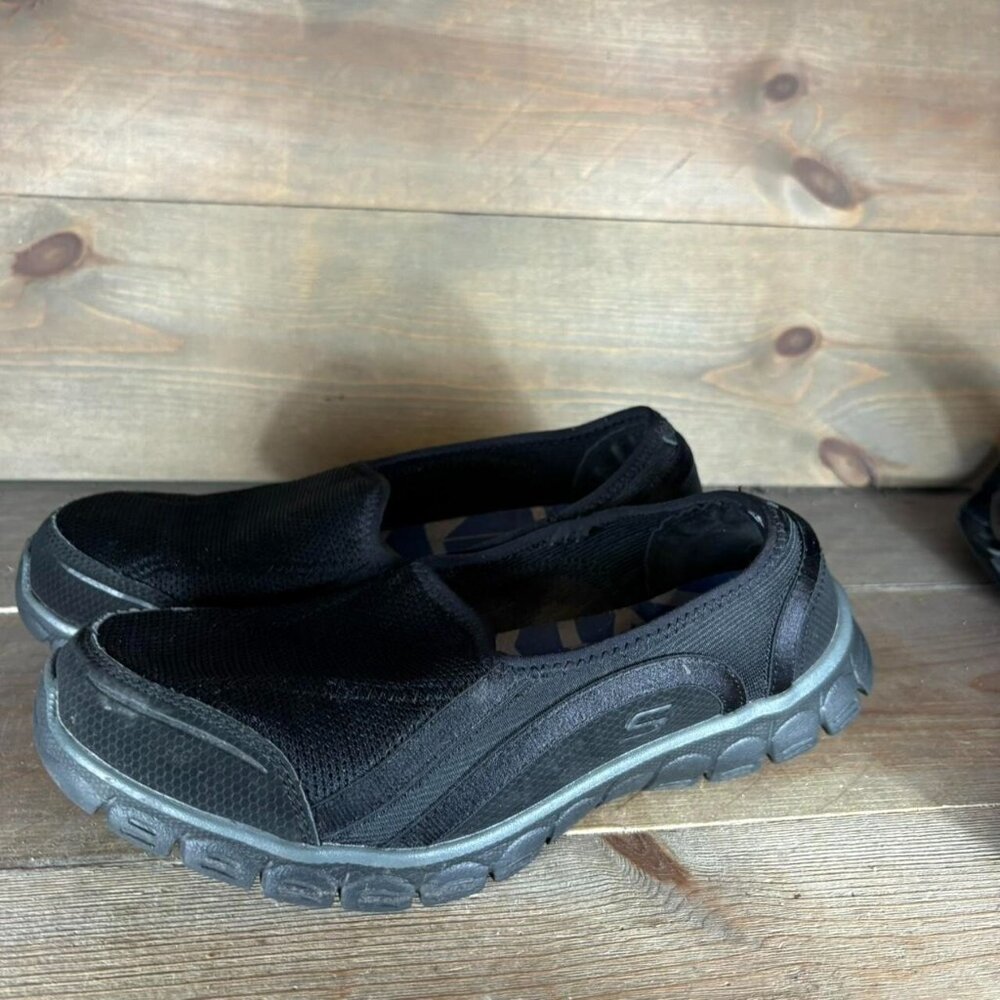 skechers womens size 8 shoes black slip on comfort sneakers